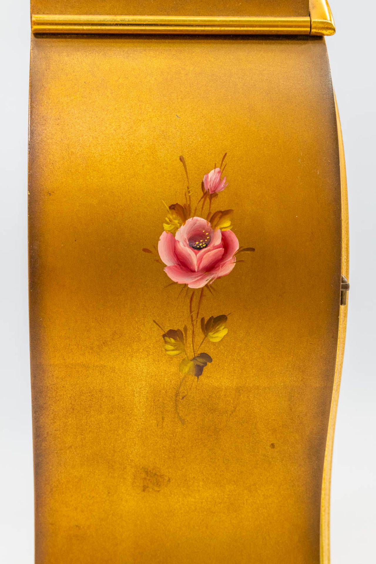 A Table clock with hand-painted flower decor, marked Eluxa. The second half of the 20th century. . ( - Bild 13 aus 14