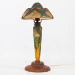 A pate de verre art nouveau table lamp, marked Daum-Nancy. 20th century. . (48 x 23 cm)