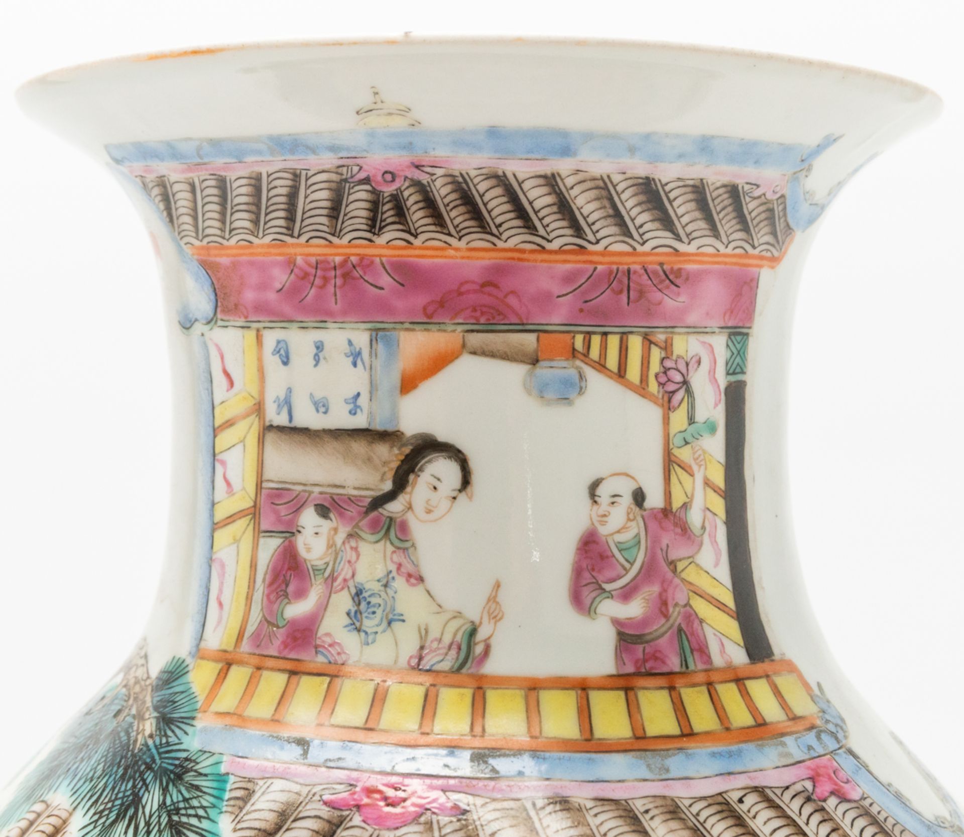 A Chinese vase with double decor of warriors and wise men. 19th/20th century. (36 x 19 cm) - Bild 13 aus 16