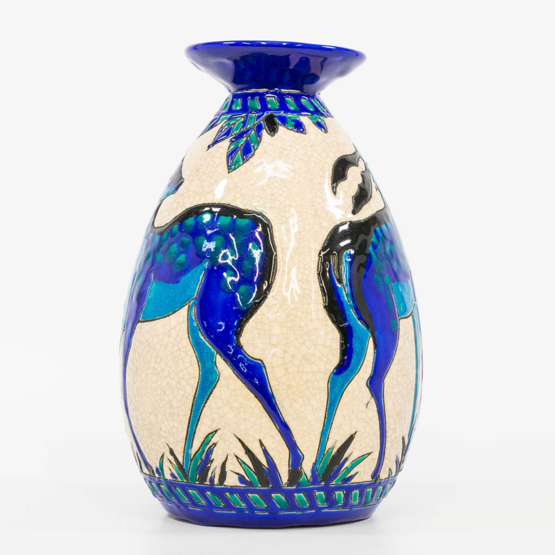 Charles CATTEAU (1880-1966) a glazed ceramic vase with decor 943 and made by Boch. (26,5 x 17 cm) - Bild 4 aus 13