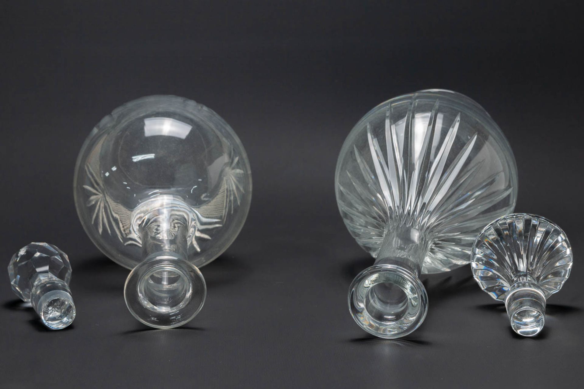 An assembled collection of 3 Baccarat decanters, a glass decanter and a Barbini Murano glass paperwe - Image 5 of 19