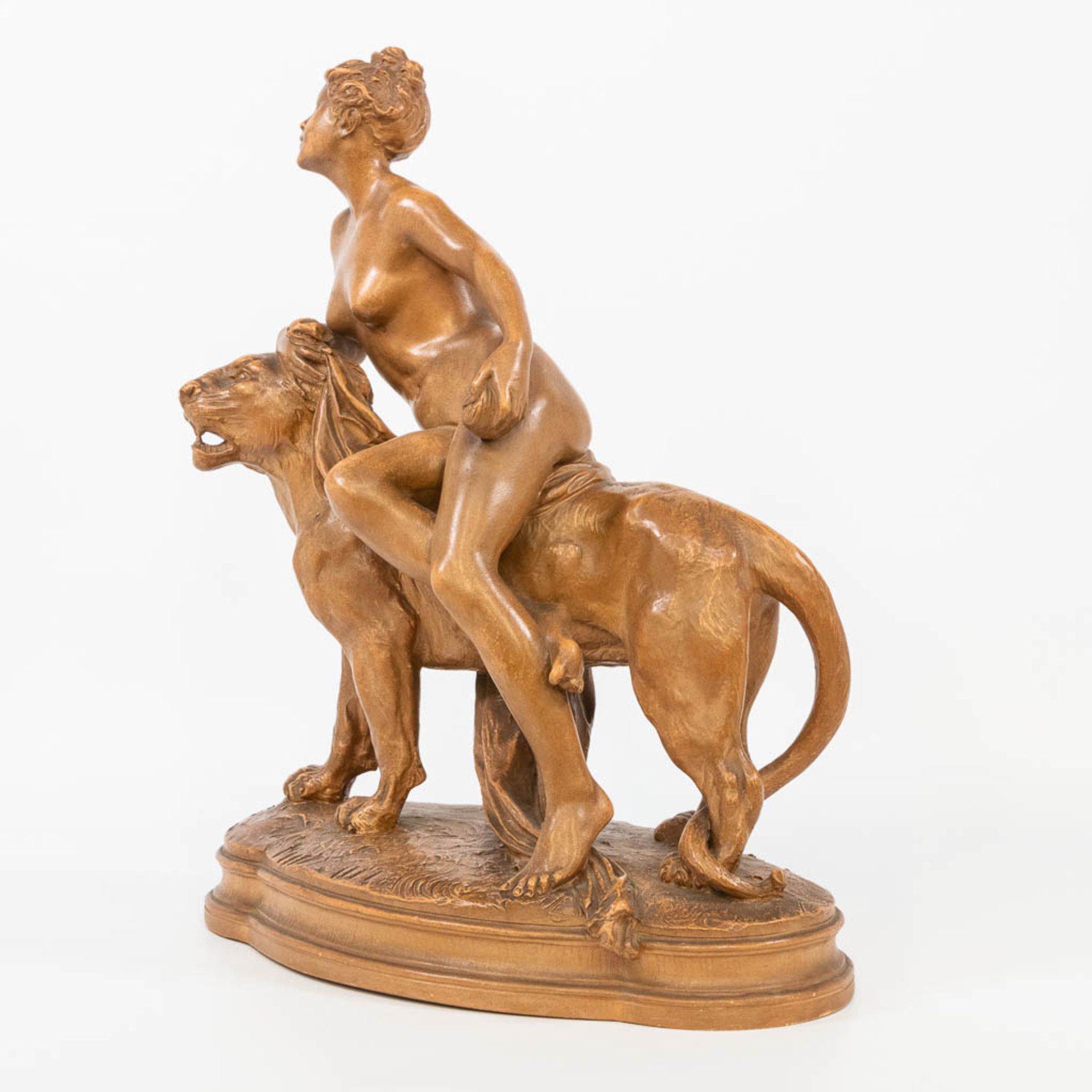 Luca MADRASSI (1848-1919) terracotta statue 'Ariadne and the panther' signed by artist and 5626. (20 - Bild 5 aus 13