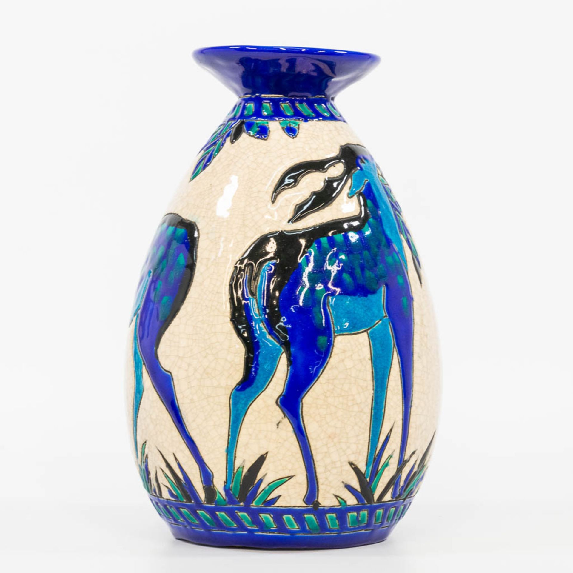 Charles CATTEAU (1880-1966) a glazed ceramic vase with decor 943 and made by Boch. (26,5 x 17 cm) - Bild 3 aus 13