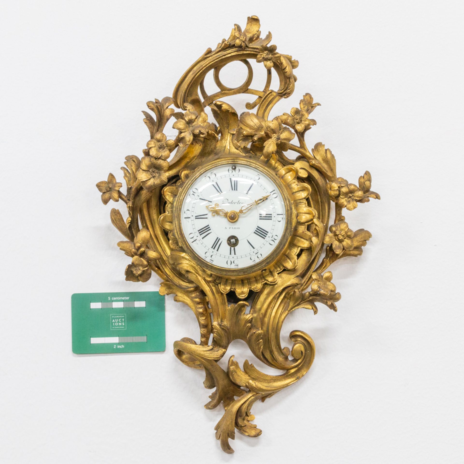 A small cartel clock made of bronze in Louis XV style, Dutertre ˆ Paris and marked Marti 1889. 19th - Image 2 of 14