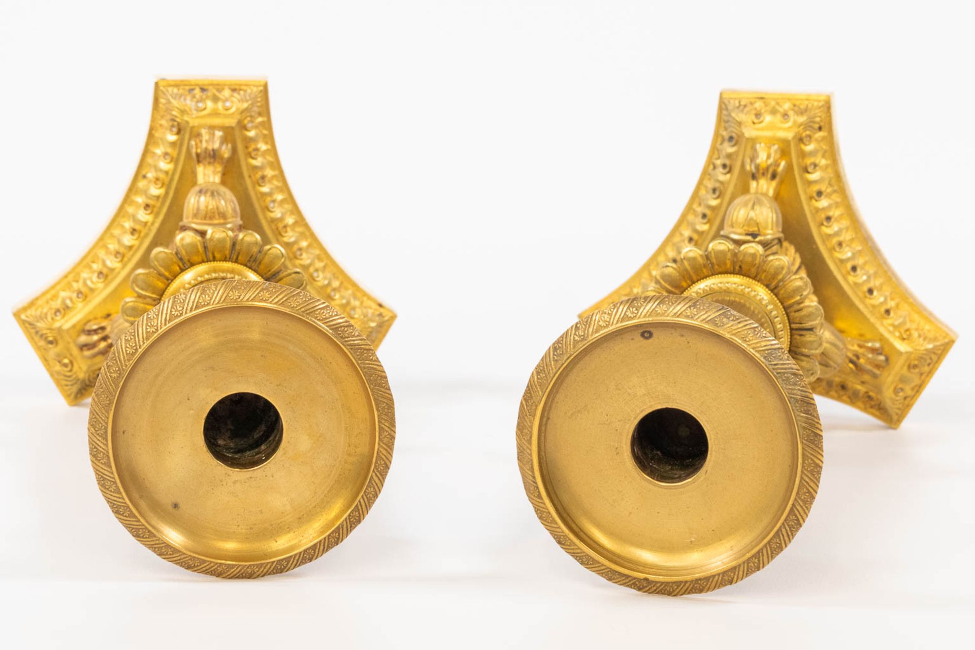 A pair of candlesticks, made in Empire style and made during the second half of the 19th century. (2 - Bild 11 aus 13
