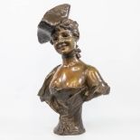 Georges VAN DER STRAETEN (1856-1928) a bust of a lady. Marked 'Society des bronzes de Paris'. (23 x