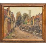 Charles Henri VERBRUGGHE (1877-1974) Bruges, oil on panel. (55 x 46 cm)