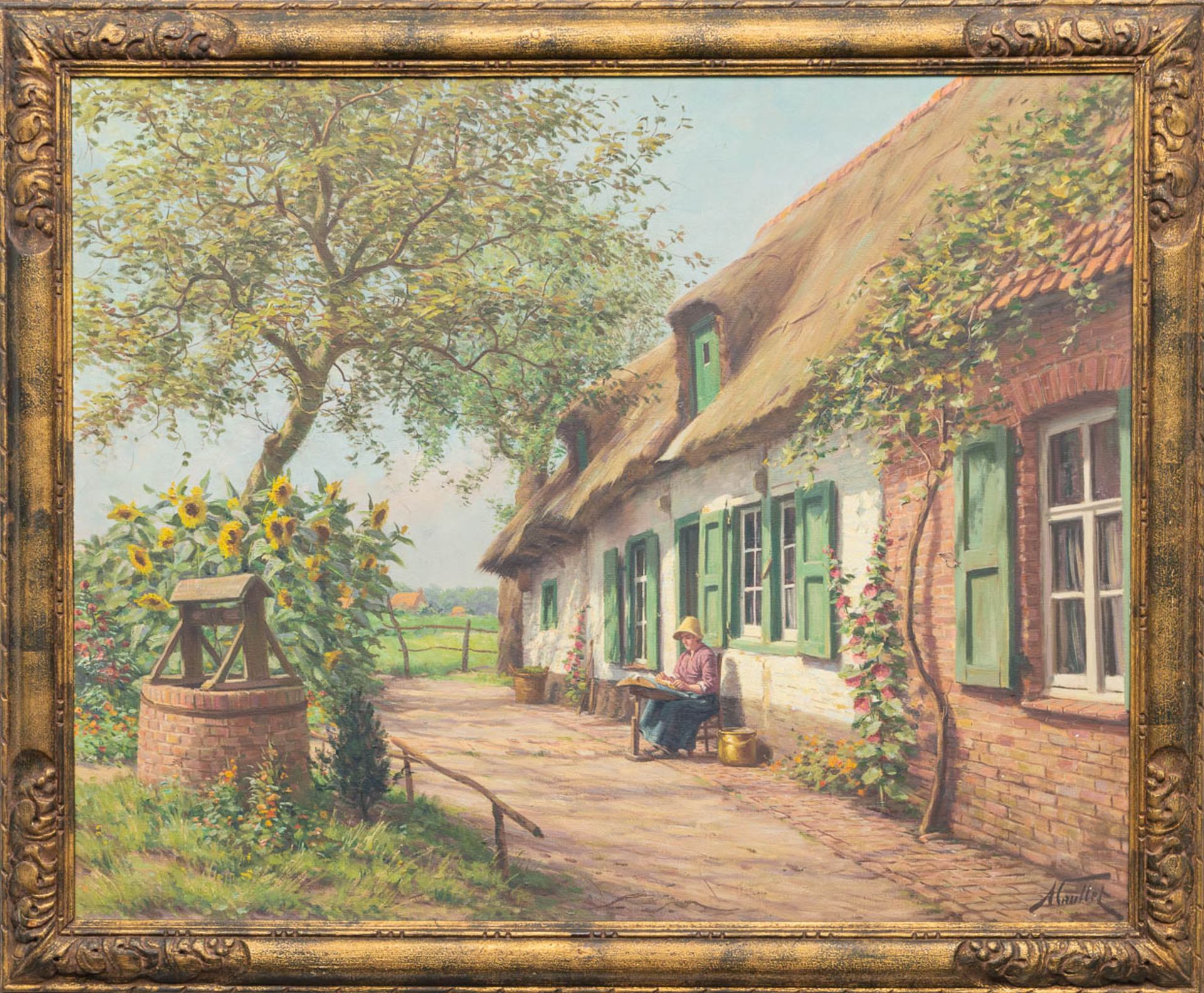 Albert CAULLET (1875-1950) 'The farm view', oil on canvas. (100 x 80 cm) - Bild 3 aus 7