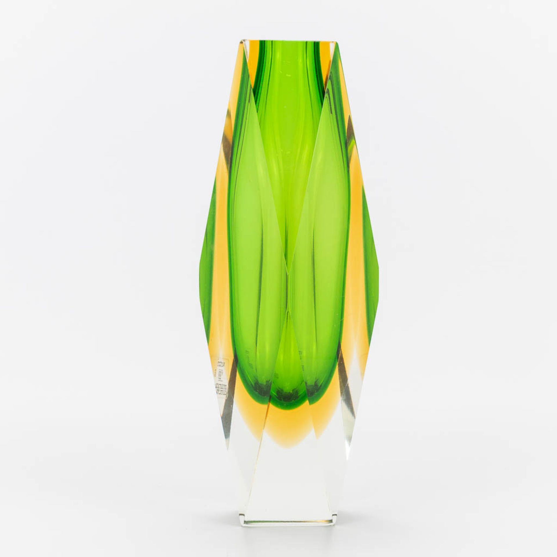 a Sommerso glass vase stickered Vetri Murano . (7 x 7 x 25 cm) - Image 8 of 12