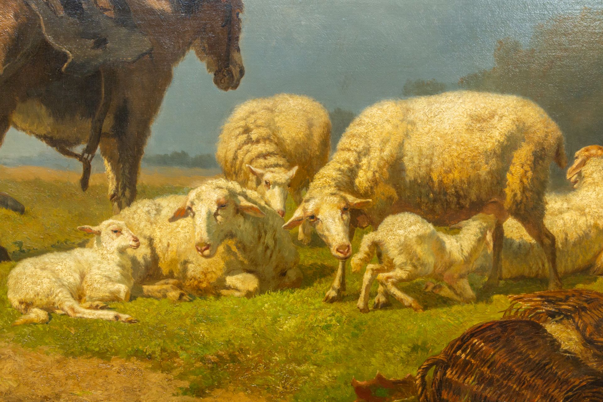 Edouard WOUTERMAERTENS (1819-1897) An antique landscape with sheep, a donkey and a resting herder. O - Bild 8 aus 10