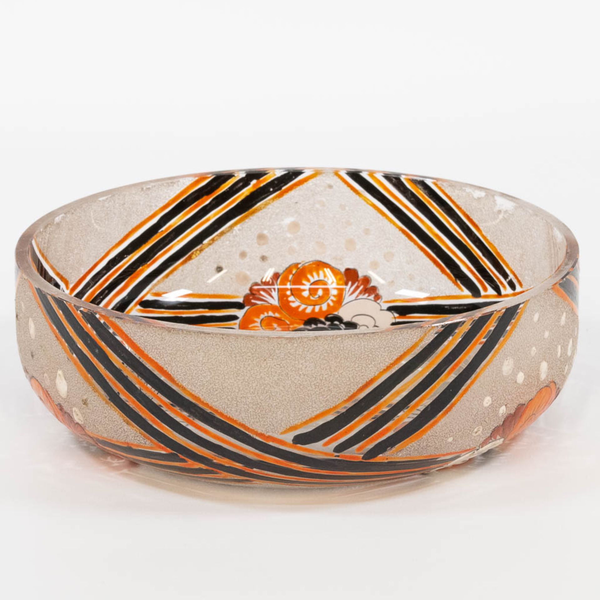 Adrien MAZOYER (1887-1950) A with enamel hand-painted bowl. Marked. (7 x 21 cm) - Image 5 of 13