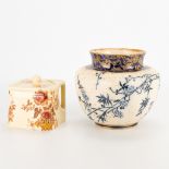 A collection of 2 pieces of English porcelain, a vase made by Doulton and a tea pot made by Clarice