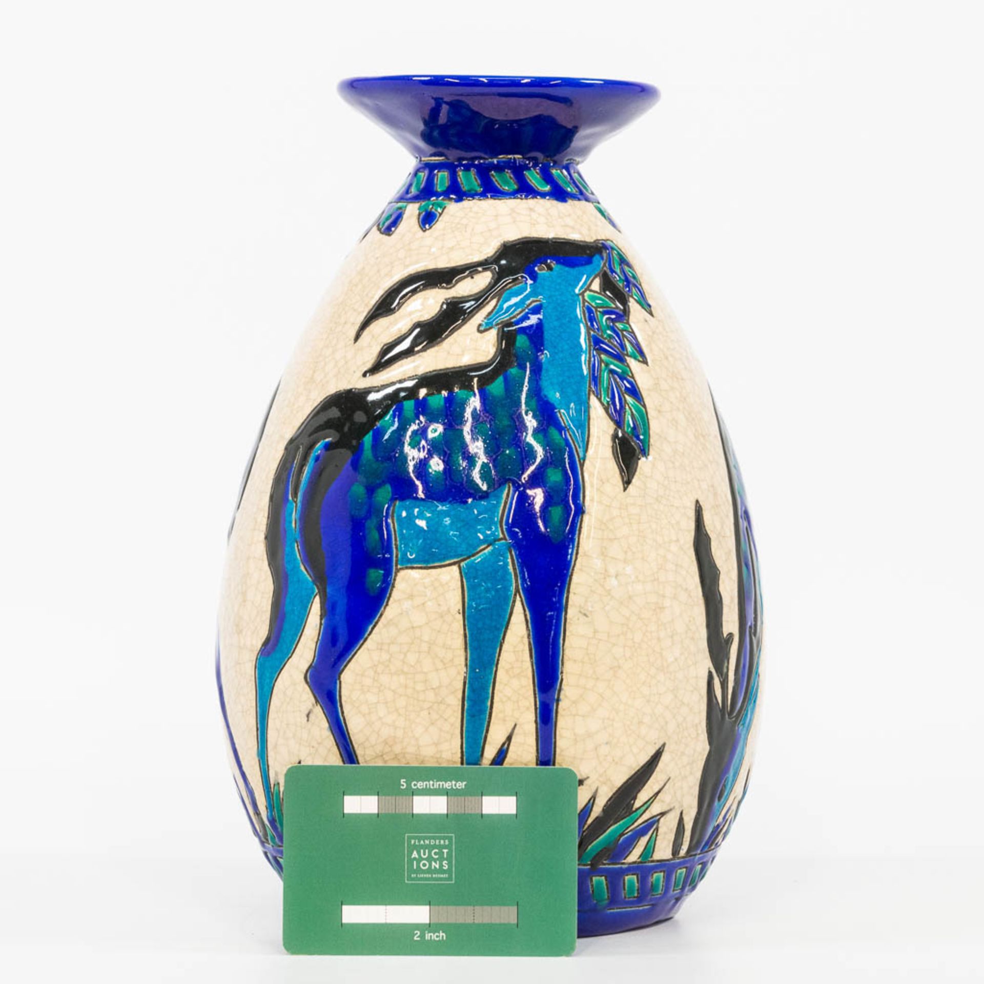 Charles CATTEAU (1880-1966) a glazed ceramic vase with decor 943 and made by Boch. (26,5 x 17 cm) - Bild 2 aus 13