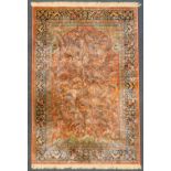 An Oriental carpet 'The Tree of life' Ghom, made of silk and wool. (138 x 200 cm).