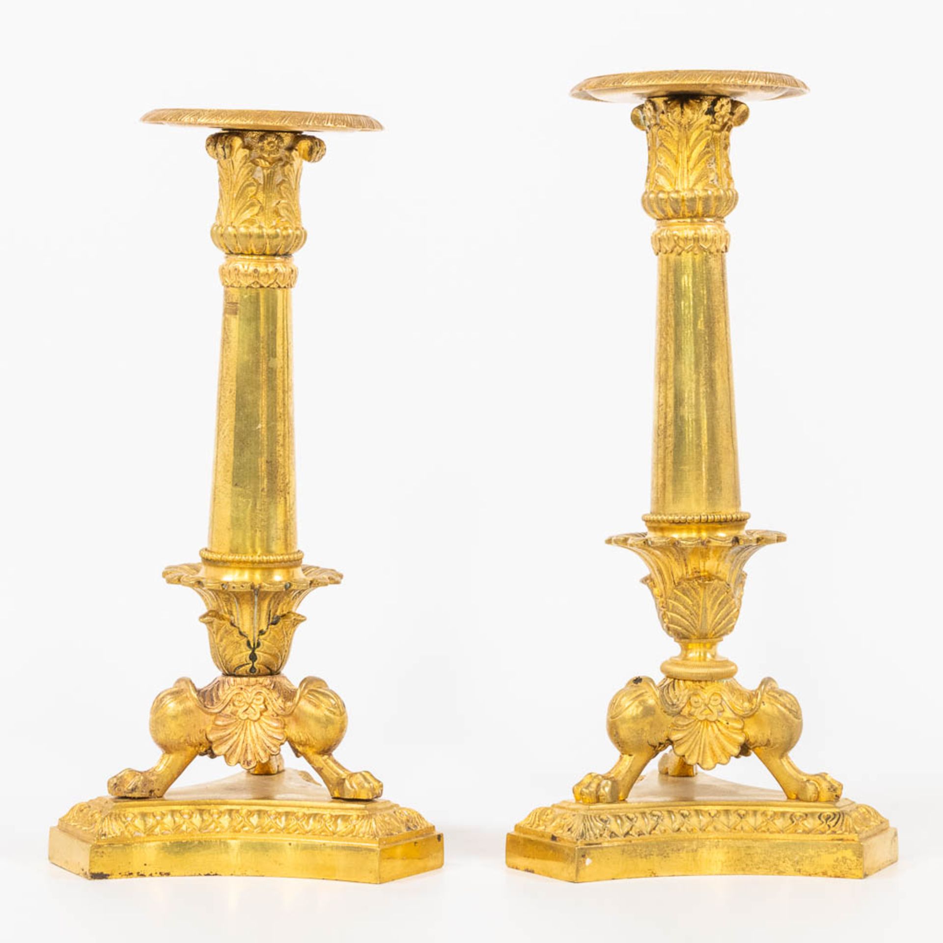 A pair of candlesticks, made in Empire style and made during the second half of the 19th century. (2 - Bild 4 aus 13