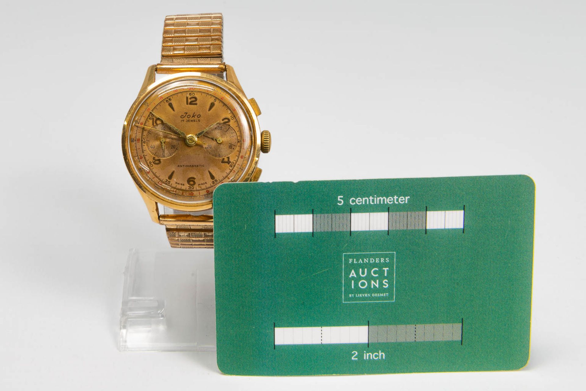 A Chronograph suisse mens's wristwatch marked Joco with an 18 karat gold case. Chronograph in workin - Bild 4 aus 6