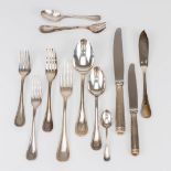 A very large and impressive silver-plated Christofle flatware set of the model Malmaison, consisting