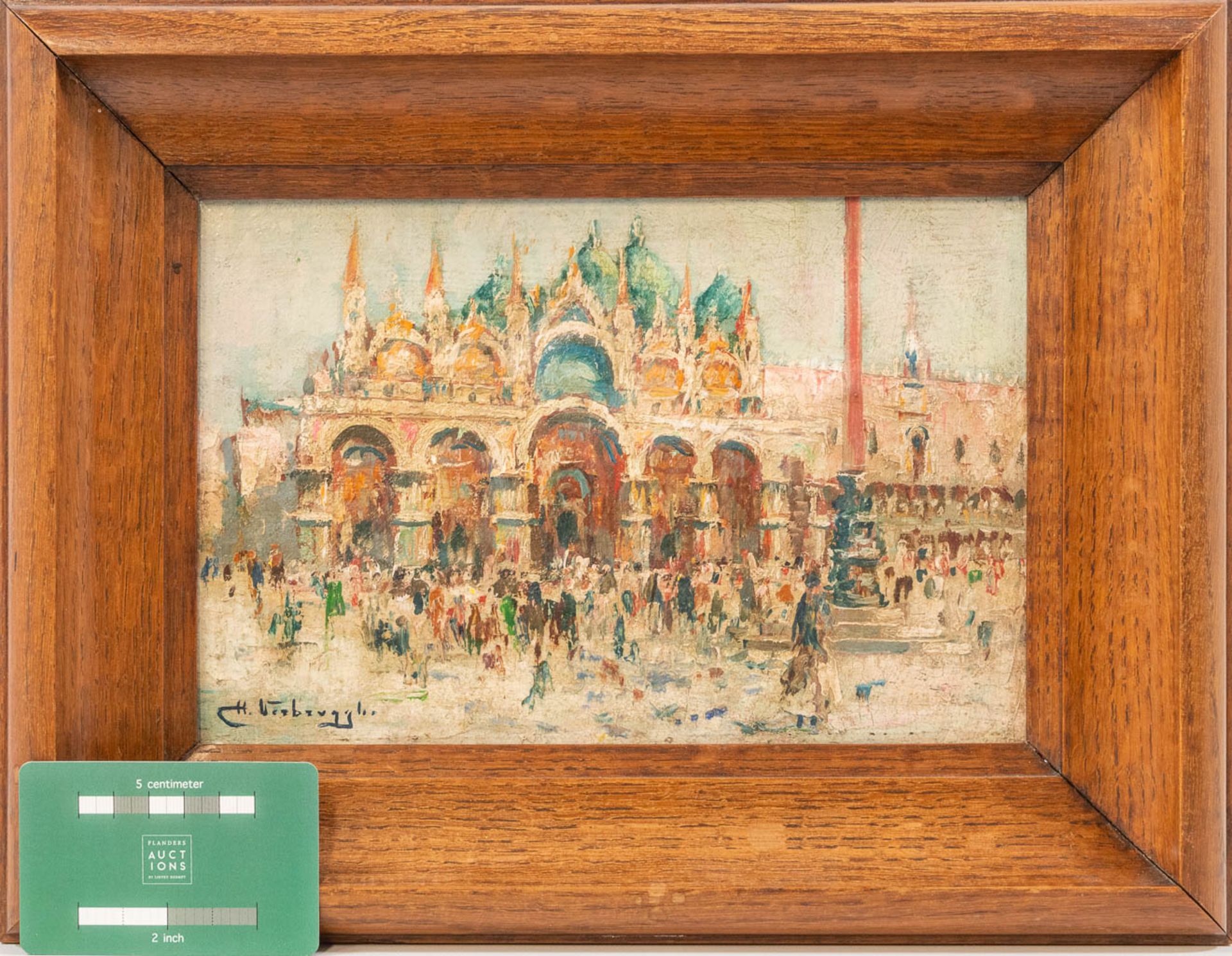 Charles Henri VERBRUGGHE (1877-1974) San Marco square in Venice, oil on panel. (25,5 x 17 cm) - Bild 2 aus 6
