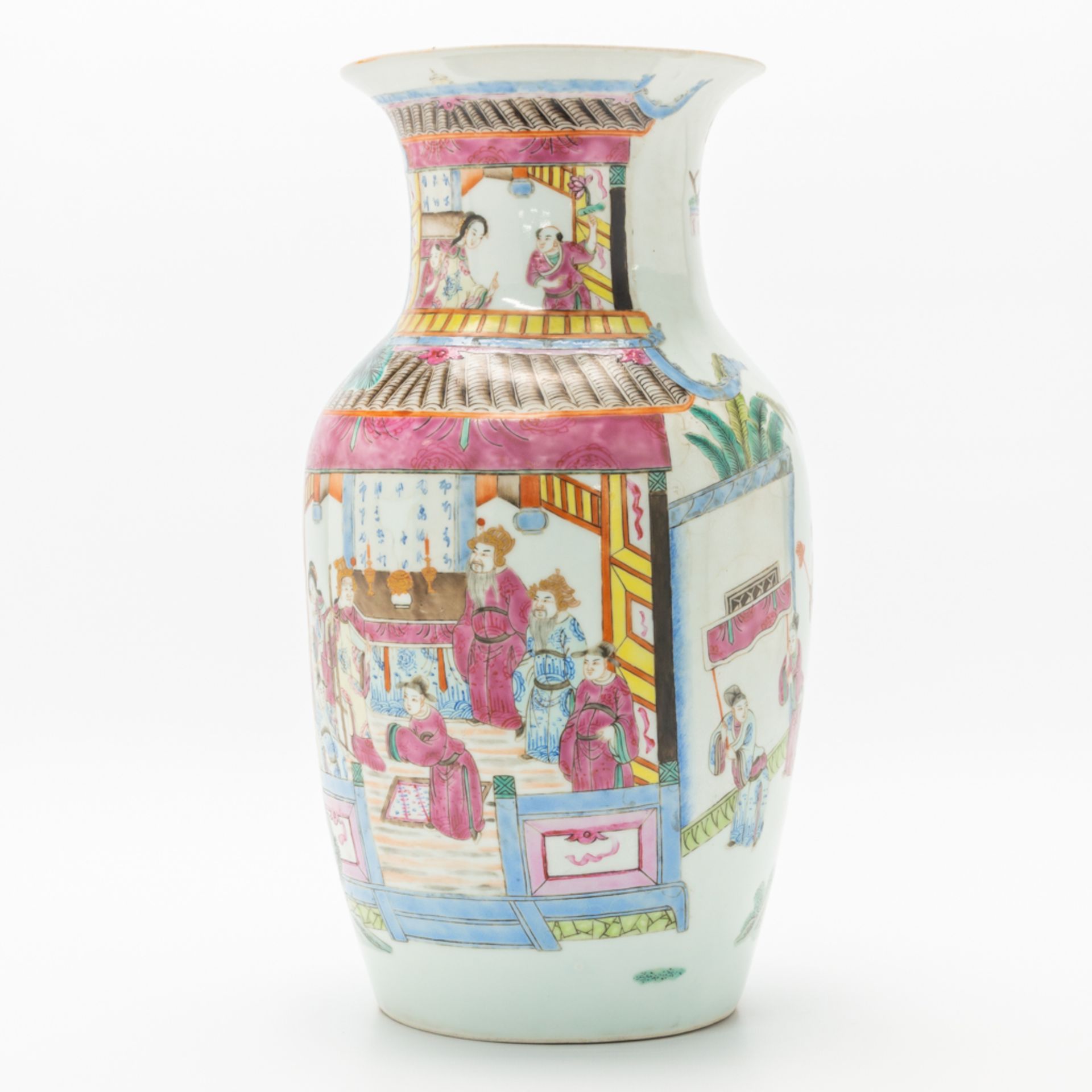 A Chinese vase with double decor of warriors and wise men. 19th/20th century. (36 x 19 cm) - Bild 8 aus 16