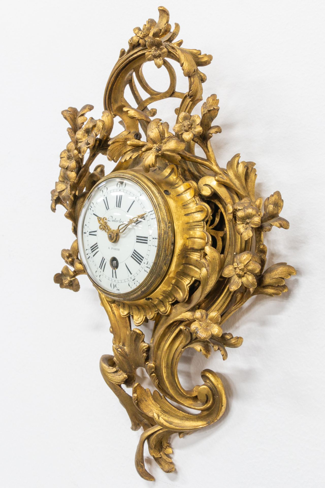 A small cartel clock made of bronze in Louis XV style, Dutertre ˆ Paris and marked Marti 1889. 19th - Image 9 of 14