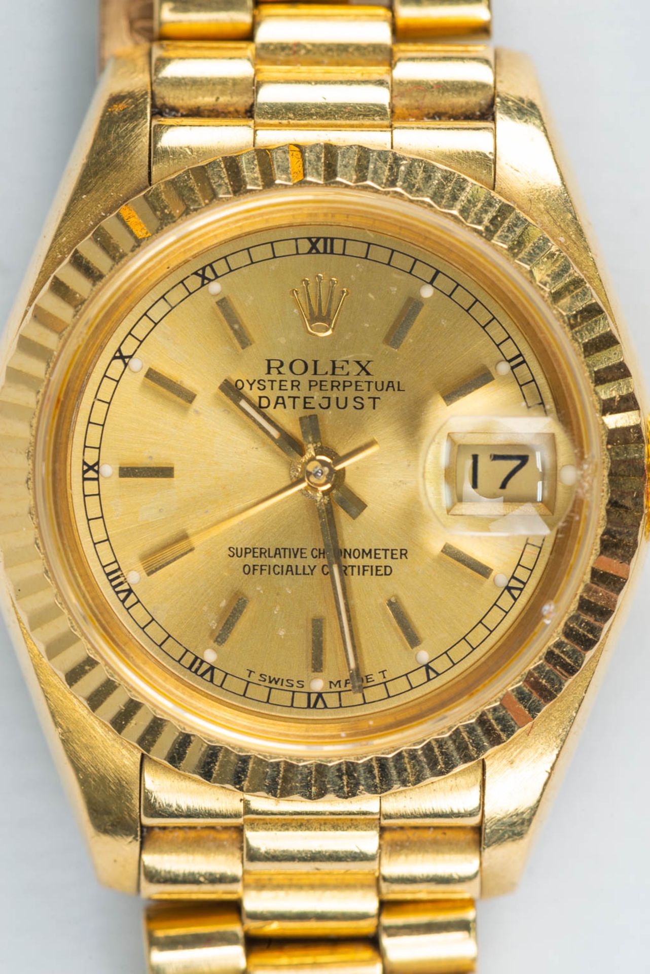 A Rolex Datejust ladies model 69178 made of 18kt gold with bracelet, original box and papers. 26mm. - Image 10 of 11