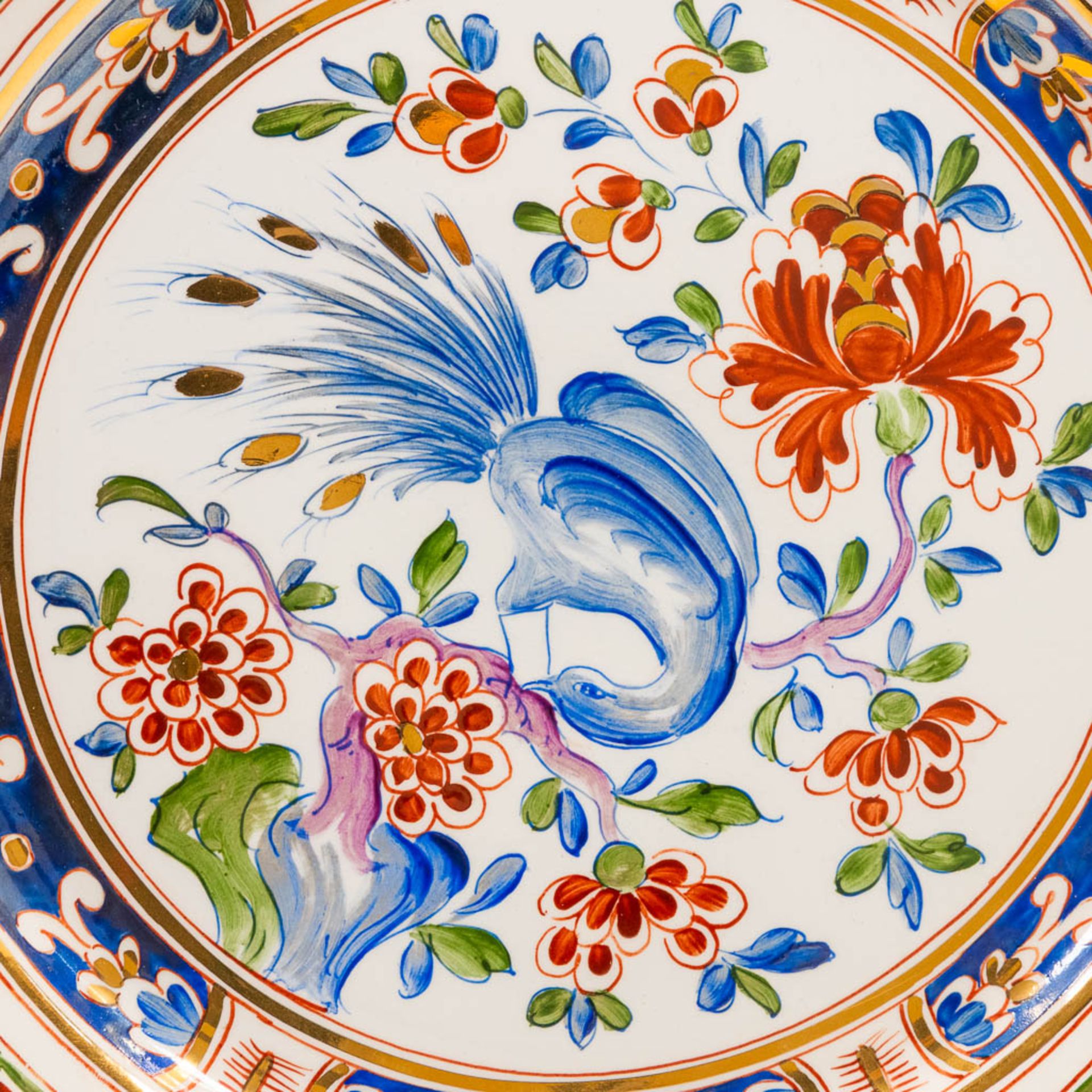 A collection of 2 pairs of faience display plates with hand-painted decor and made in Clamecy, Franc - Image 17 of 17