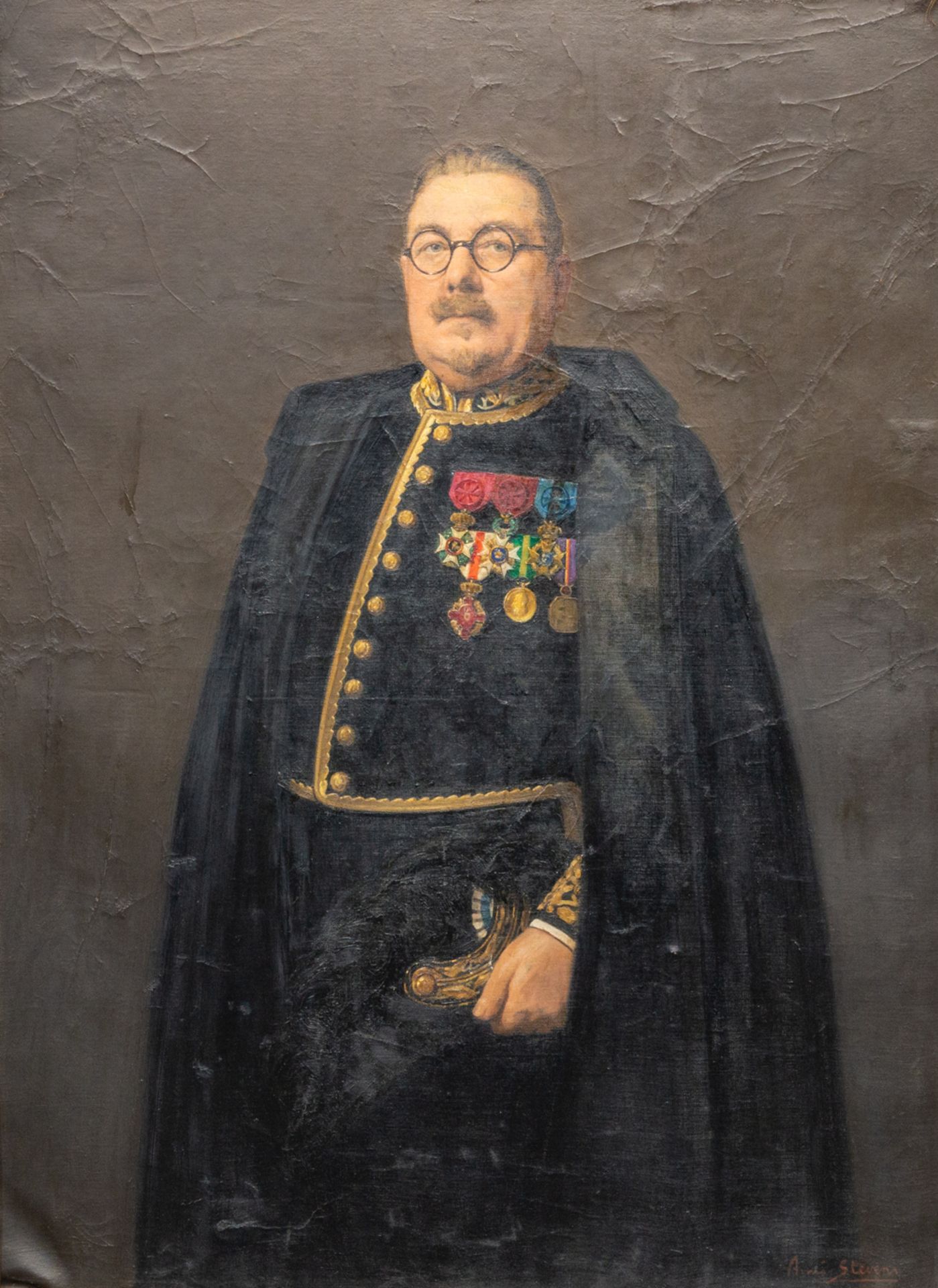 Aimé STEVENS (1879-1951) Achille Vleurinck, consul in Uruguay, oil on canvas. (91 x 125 cm)