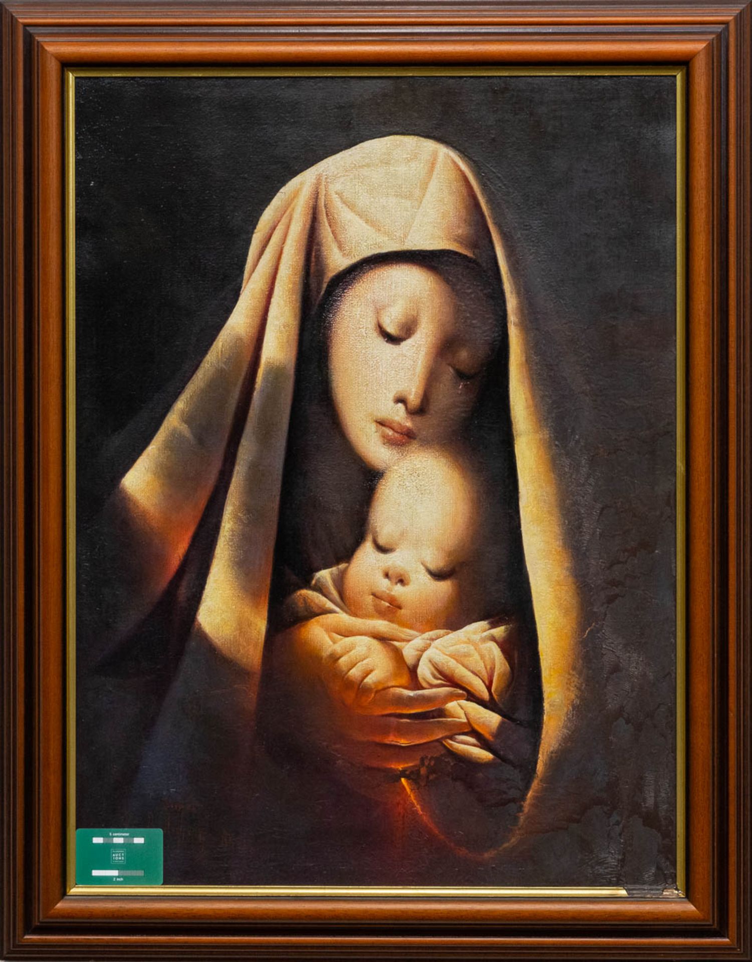 Aimé VAN BELLEGHEM (1922-1996) Mother with child, oil on canvas. (60 x 80 cm) - Bild 5 aus 8