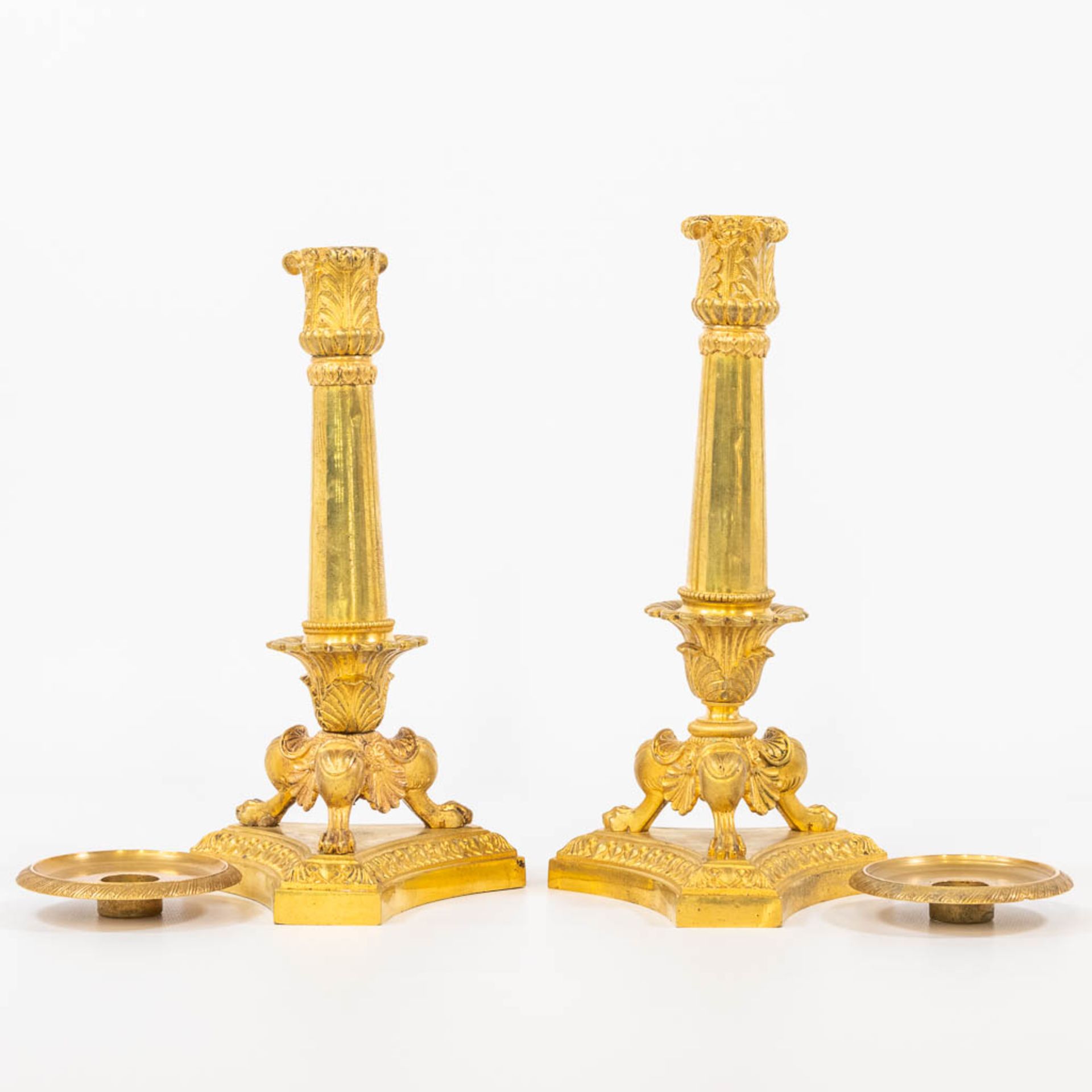 A pair of candlesticks, made in Empire style and made during the second half of the 19th century. (2 - Bild 2 aus 13