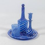 A collection of 4 Murano glass items, made around 1950. (19 x 20 cm)