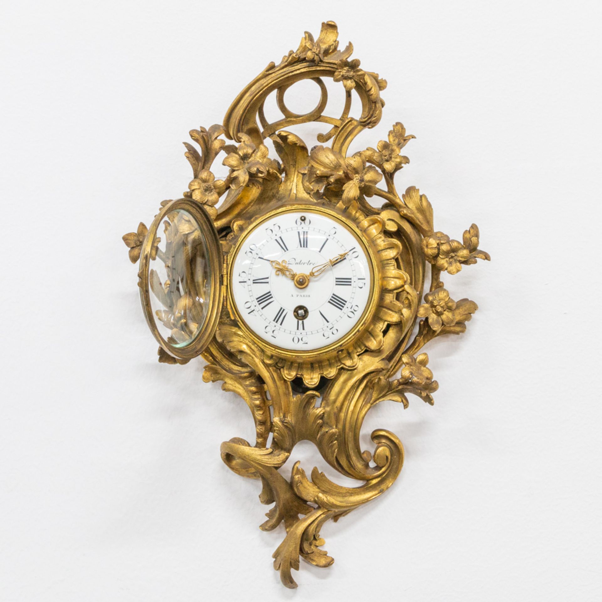A small cartel clock made of bronze in Louis XV style, Dutertre ˆ Paris and marked Marti 1889. 19th - Image 3 of 14