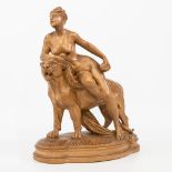 Luca MADRASSI (1848-1919) terracotta statue 'Ariadne and the panther' signed by artist and 5626. (20