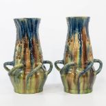 A pair of vases made of Flemish Earthenware, probably made in Kortrijk, Belgium. (42 x 28 cm)