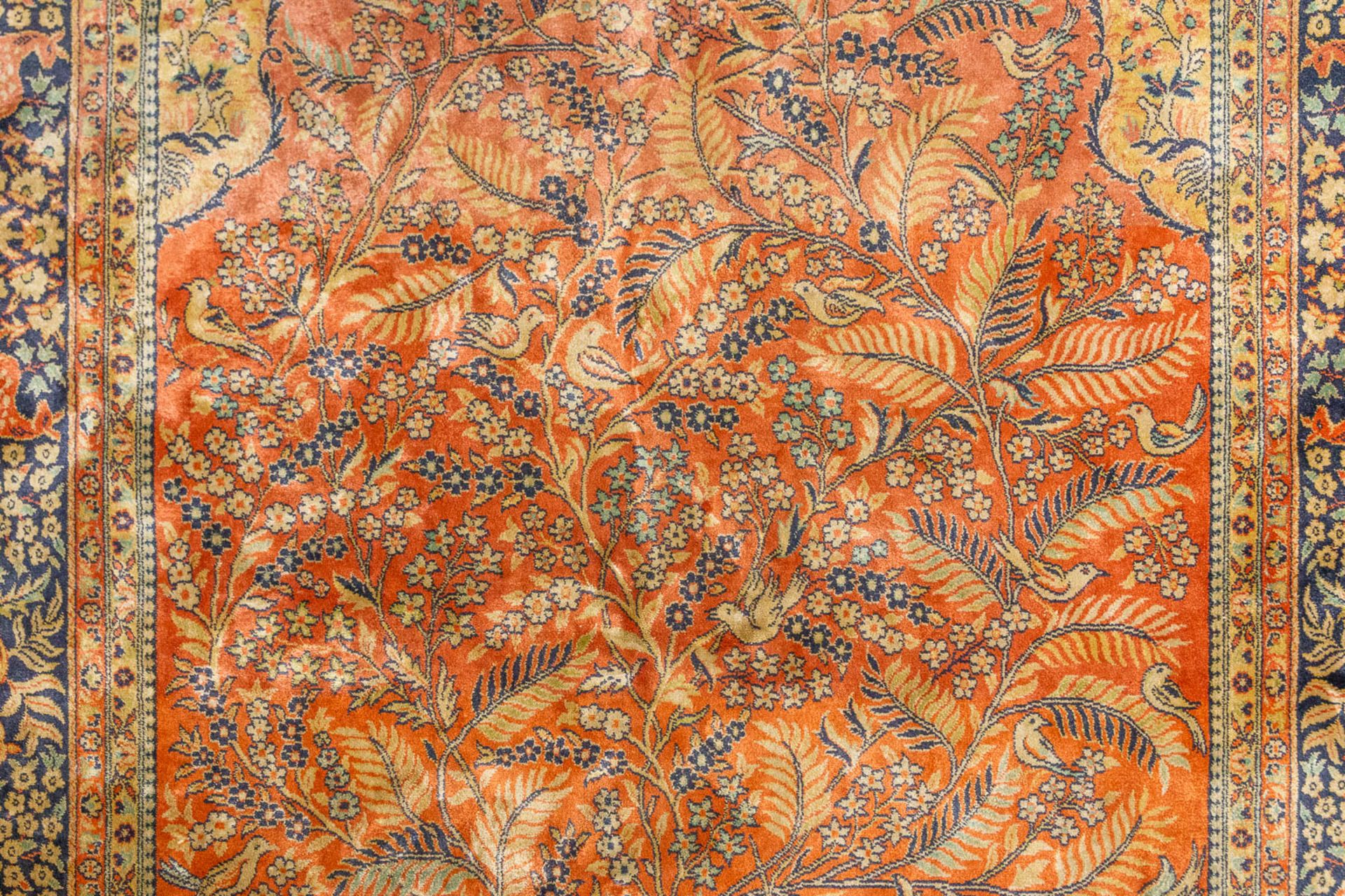 An Oriental carpet 'The Tree of life' Ghom, made of silk and wool. (138 x 200 cm). - Bild 8 aus 9