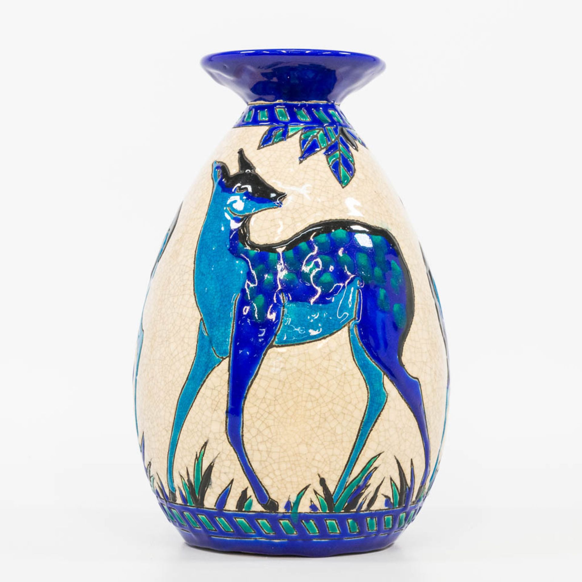 Charles CATTEAU (1880-1966) a glazed ceramic vase with decor 943 and made by Boch. (26,5 x 17 cm) - Bild 6 aus 13