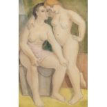 Edgar SCAUFLAIRE (1893-1960) 'two female figurines', pencil on paper. 1934. (36 x 56 cm)