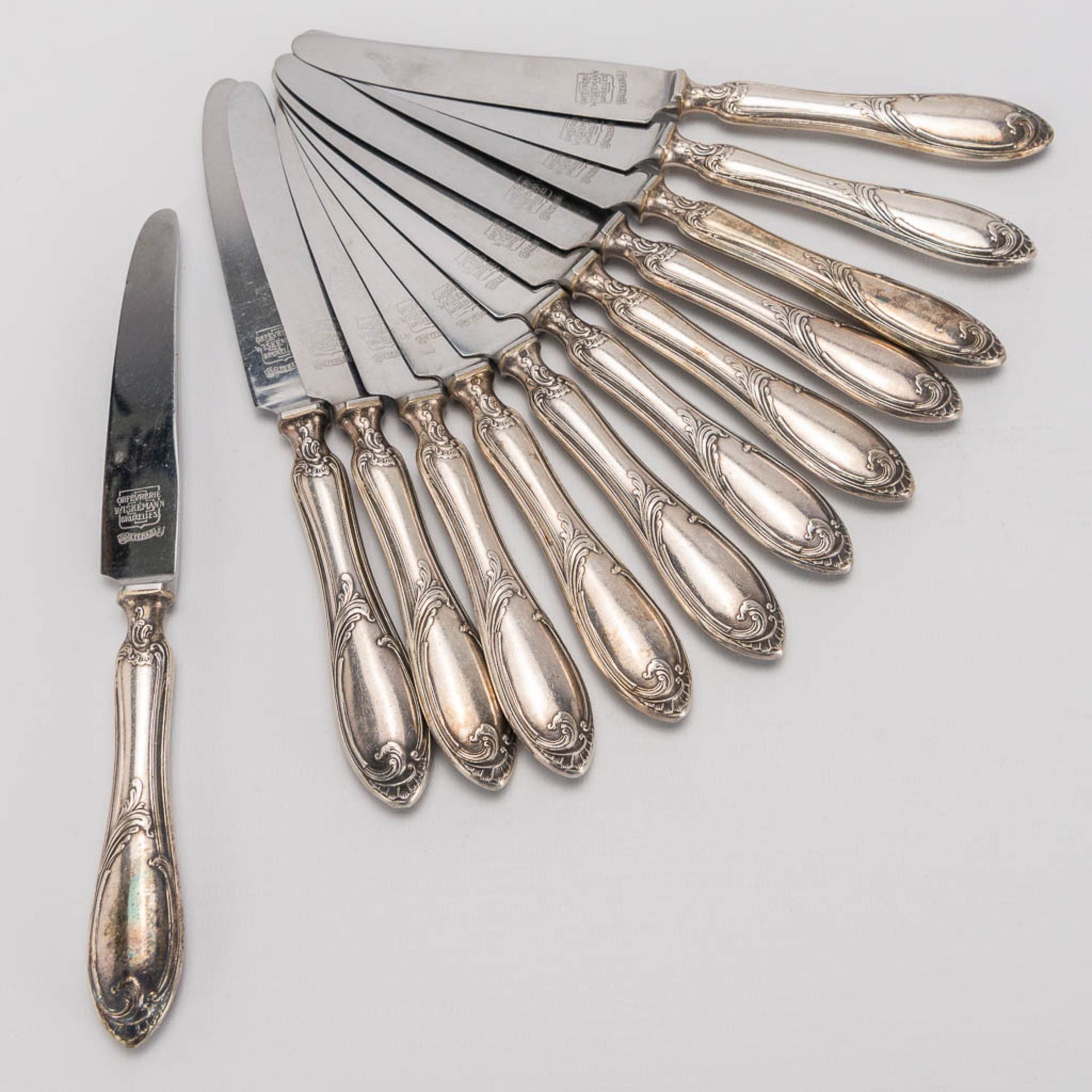 A silver-plated flatware cutler, Wiskemann Brussels, 94-pieces, Art Nouveau style.  - Bild 14 aus 25