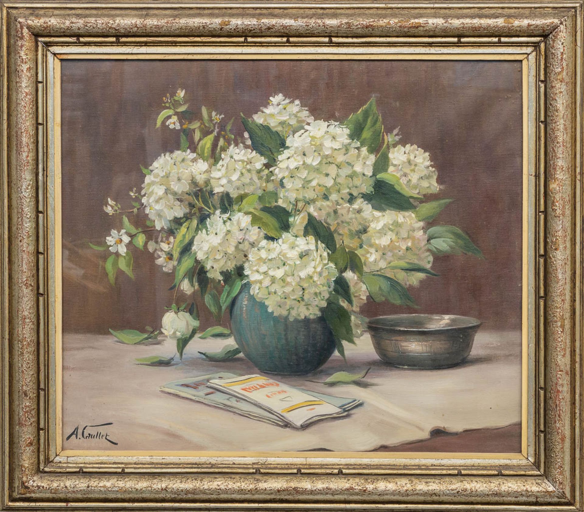 Albert CAULLET (1875-1950) still life with flowers, oil on canvas. (67 x 57 cm) - Bild 4 aus 6