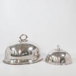 A collection of 2 silver-plated meat covers serving dome, Mills Van Der Torren en James Dixon and so