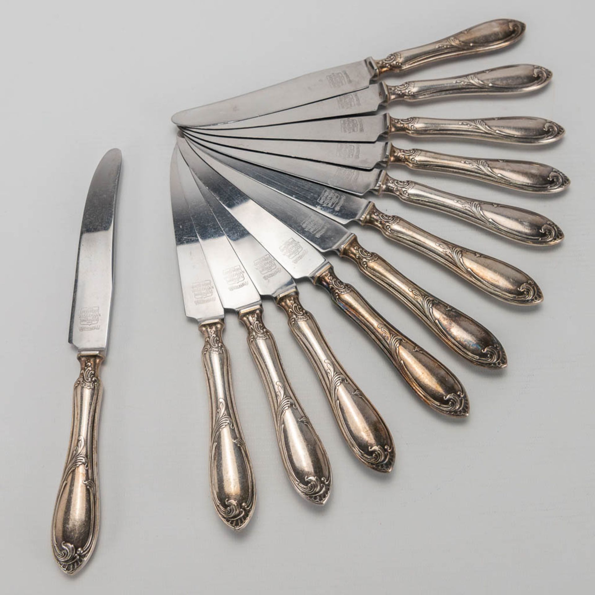 A silver-plated flatware cutler, Wiskemann Brussels, 94-pieces, Art Nouveau style.  - Bild 25 aus 25