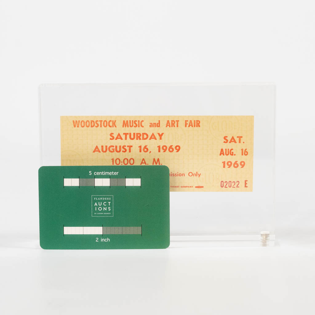 A Woodstock Ticket, Saturday August 16, 1969. Ticket with unused tear strip and stored in an acrylic - Image 3 of 5