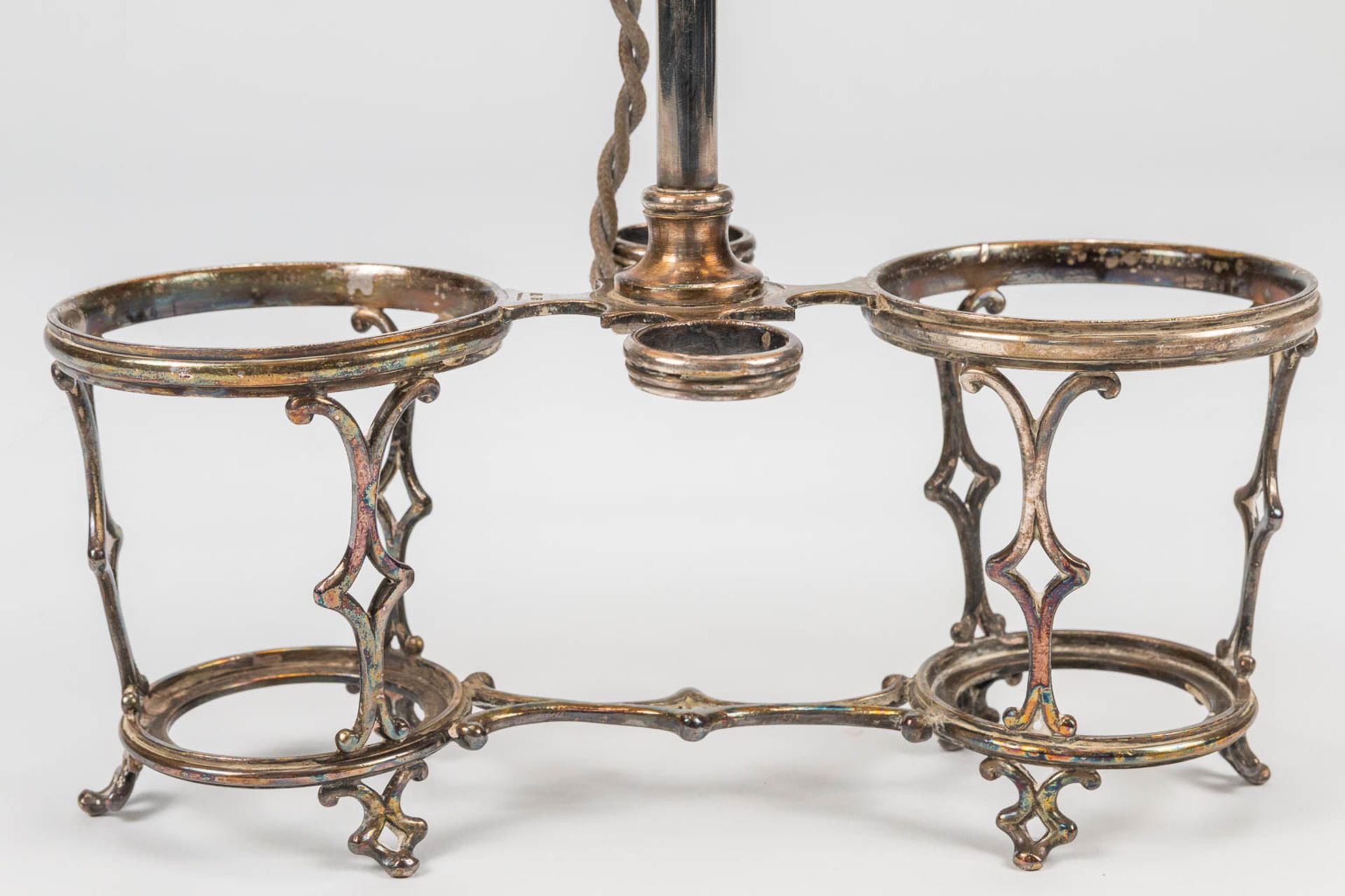 A collection of 2 silver and 1 silver-plated oil and vinegar set, of which table lamps were made. (7 - Bild 14 aus 18
