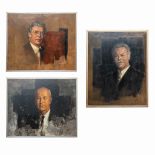 Aimé VAN BELLEGHEM (1922-1996) A collection of 3 portraits, oil on canvas.