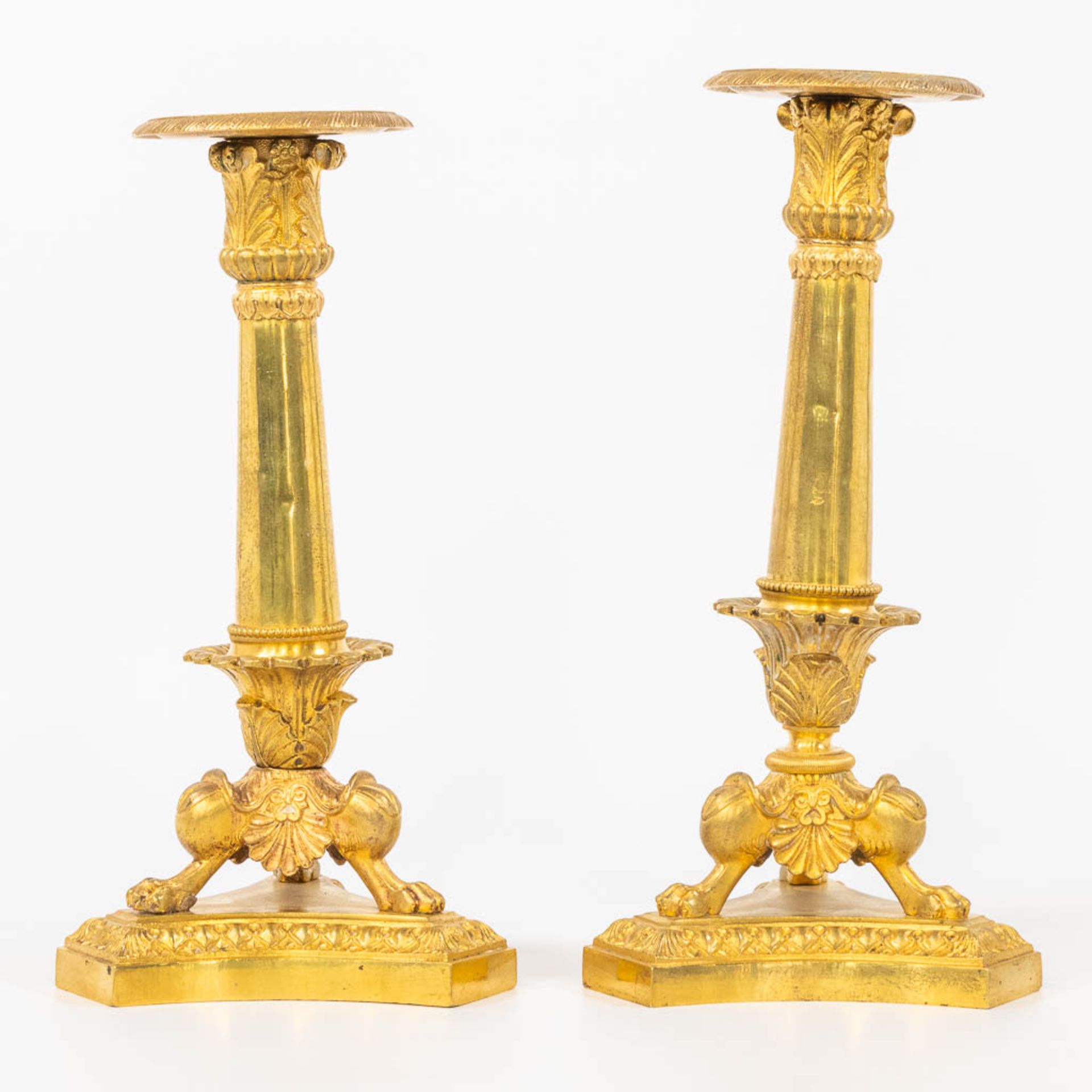 A pair of candlesticks, made in Empire style and made during the second half of the 19th century. (2 - Bild 3 aus 13