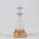 A decanter mounted with bronze and made of glass in Murano, Italy, 19th century. (21 x 9 cm)
