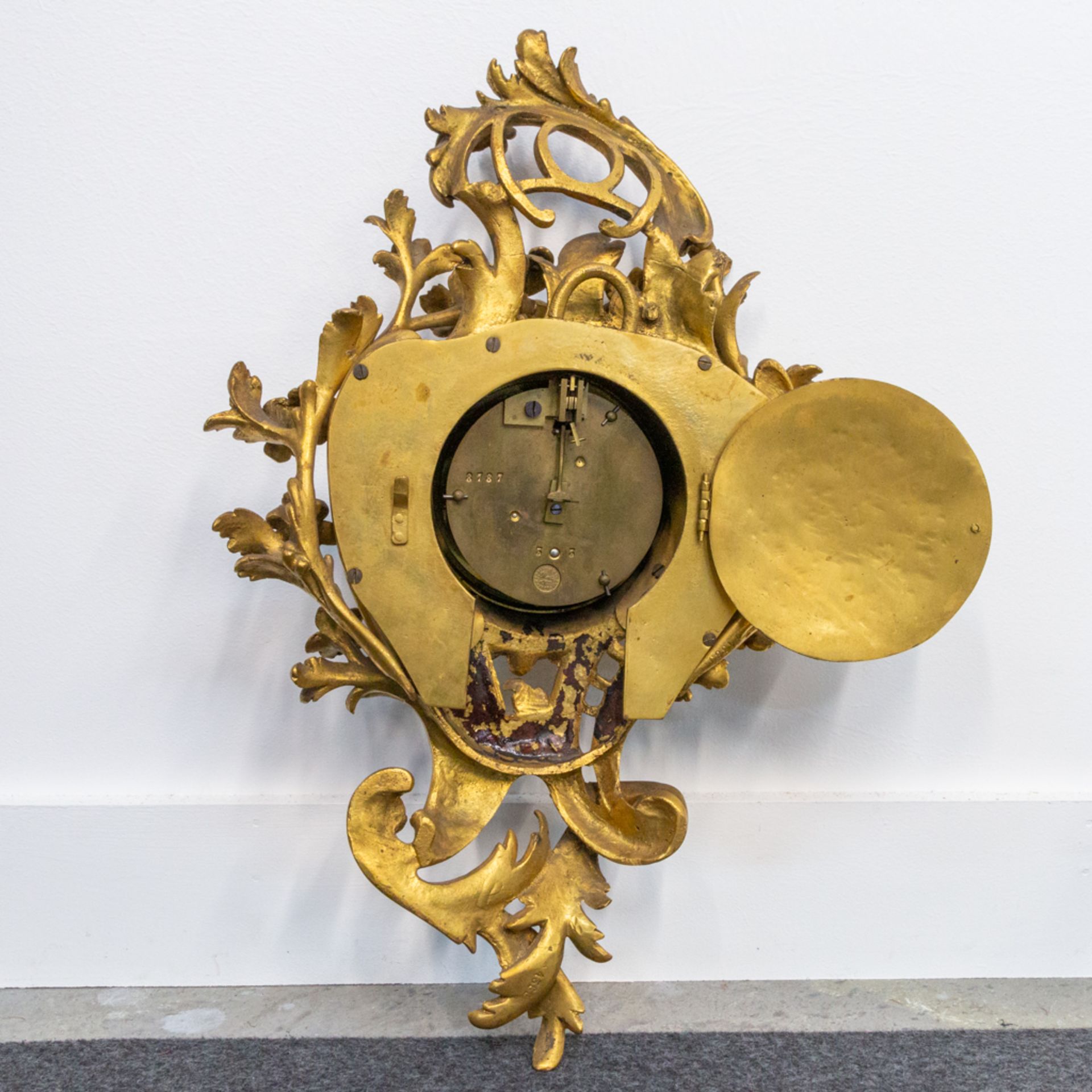 A small cartel clock made of bronze in Louis XV style, Dutertre ˆ Paris and marked Marti 1889. 19th - Image 7 of 14
