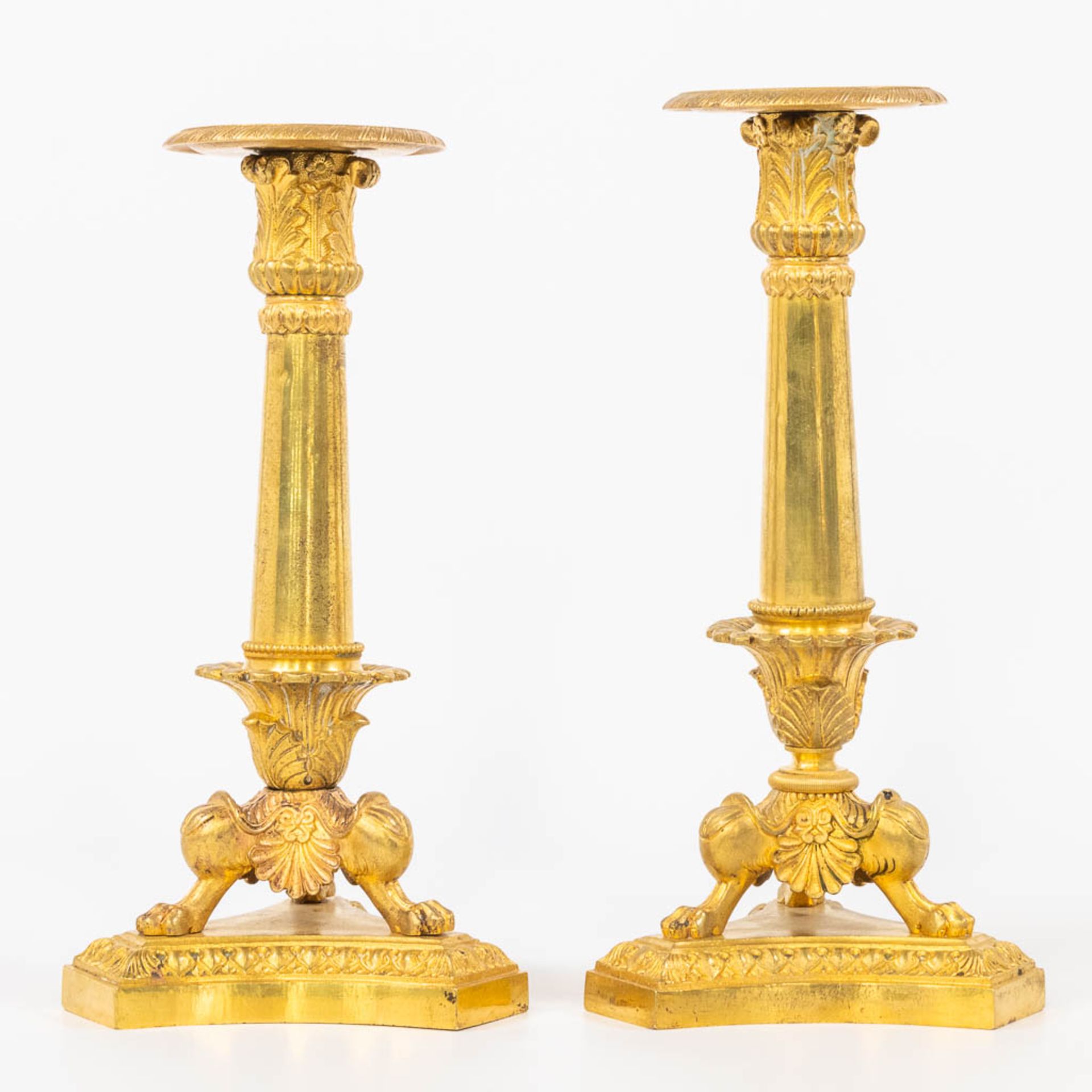 A pair of candlesticks, made in Empire style and made during the second half of the 19th century. (2 - Bild 8 aus 13