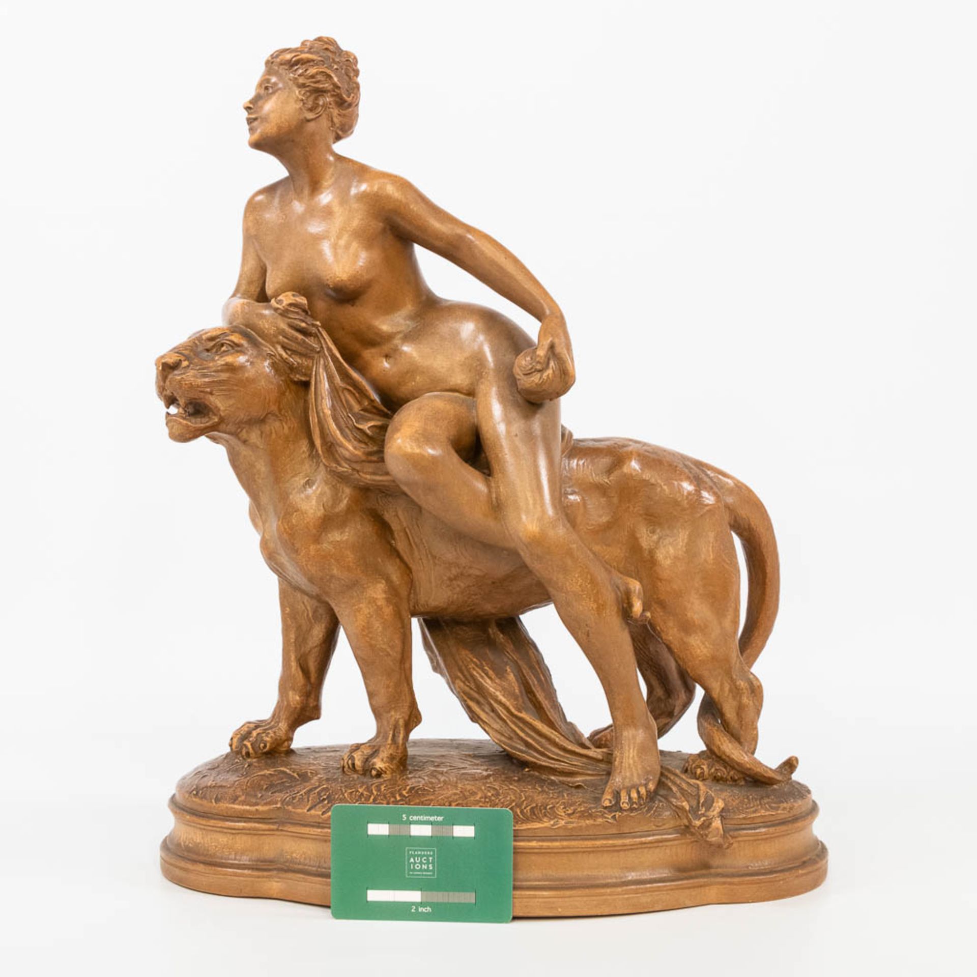 Luca MADRASSI (1848-1919) terracotta statue 'Ariadne and the panther' signed by artist and 5626. (20 - Bild 10 aus 13