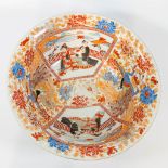 An Eastern rice serving bowl, with hand-painted decor and of Japanese origin. (16,5 x 47 cm)