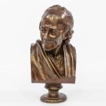 A bronze bust of Voltaire, marked F. Barbedienne fondeur and A.Collas, reduction mechanique. 19th ce